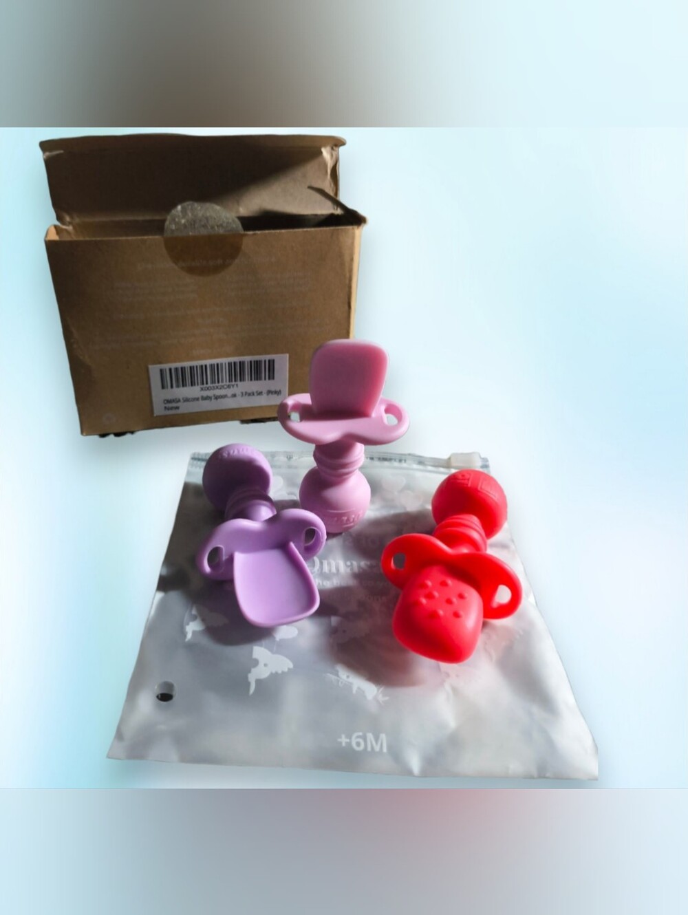 NEW OMASA First Stage Silicone Baby Self Feeding Spoons (3-Pack Set)